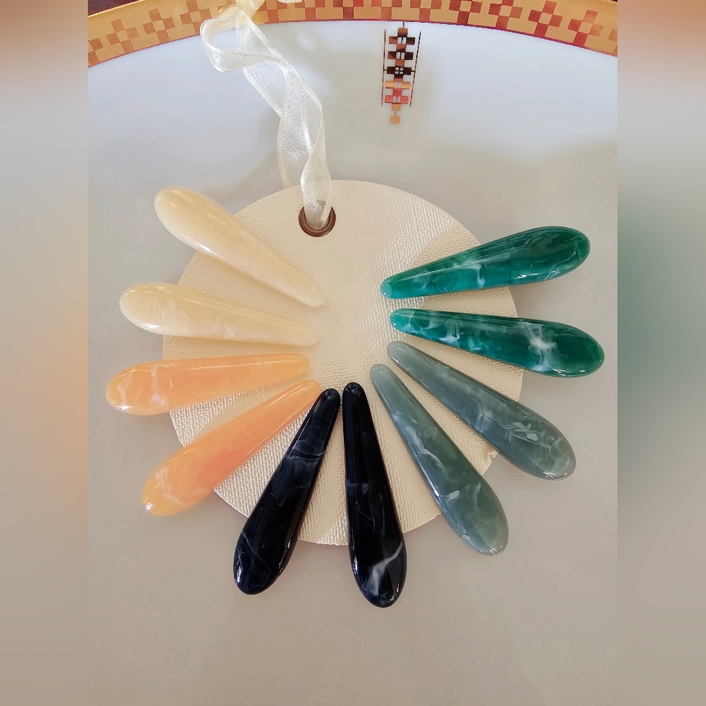 Barrettes Set of 5 Pairs Colorful Resin NEW WITH TAGS